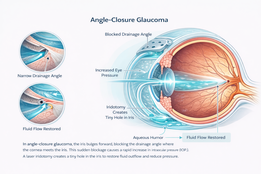 Laser Iridotomy & Iridoplasty in Ahmedabad — Angle-Closure Glaucoma Treatment
