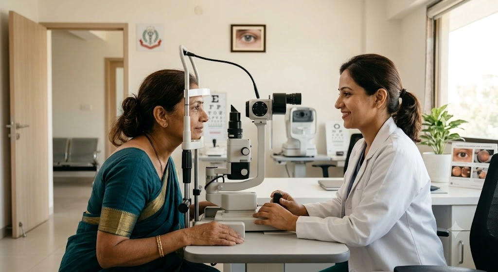 an eye check-up for angle-closure glaucoma